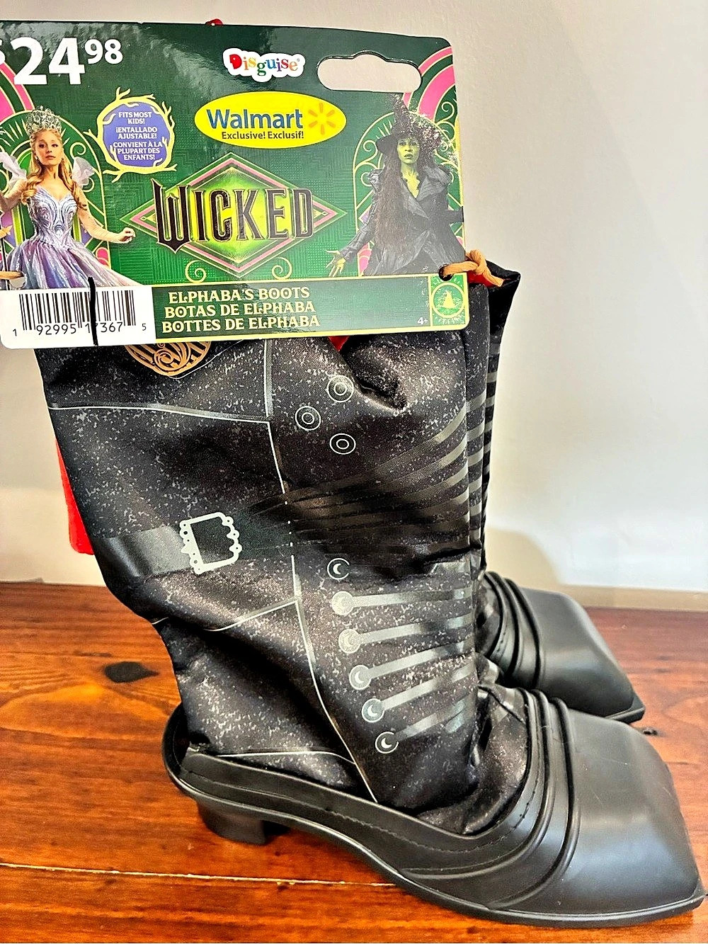 Wicked Elphaba's Boots Black & Green Girls 4-6